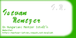 istvan mentzer business card